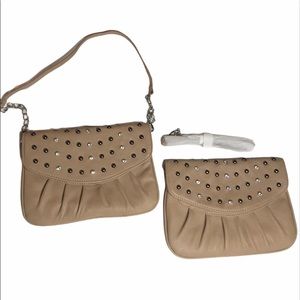 Grace Adele Rae Sand Clutch Bling Stud with strap